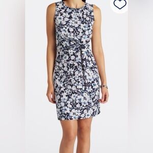 Floral Sleeveless Dress - Black and White